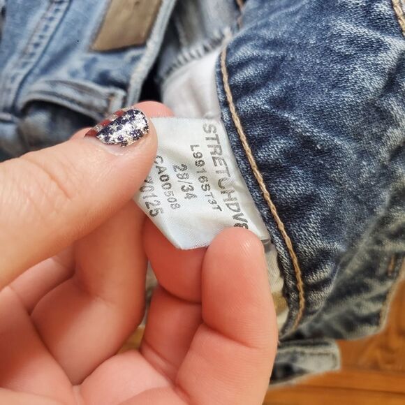 Silver mideise stretch jeans sz 28x34 - Picture 4 of 5